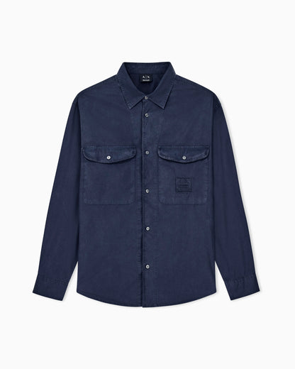 regular fit shirt in cotton poplin