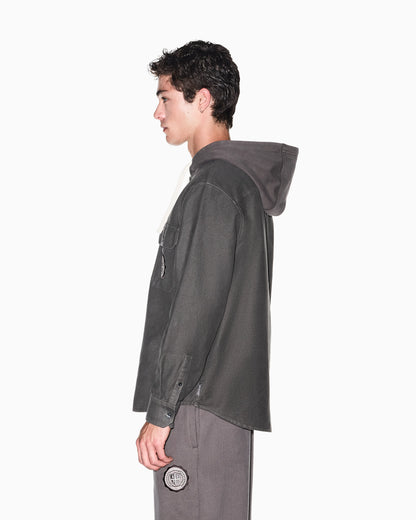 oversized shirt in cotton moleskin
