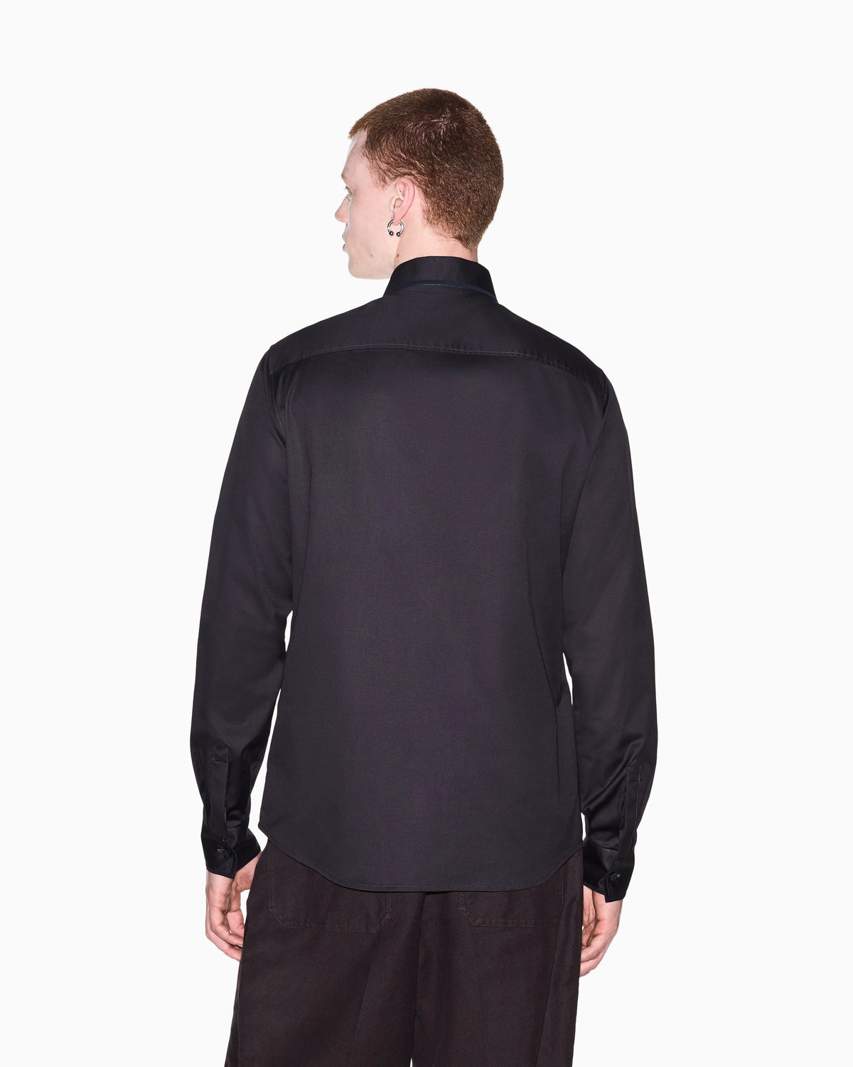 Shirt slim fit in stretch cotton dobby