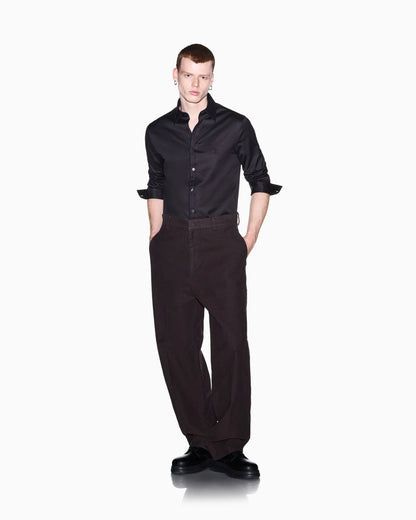 Shirt slim fit in stretch cotton dobby