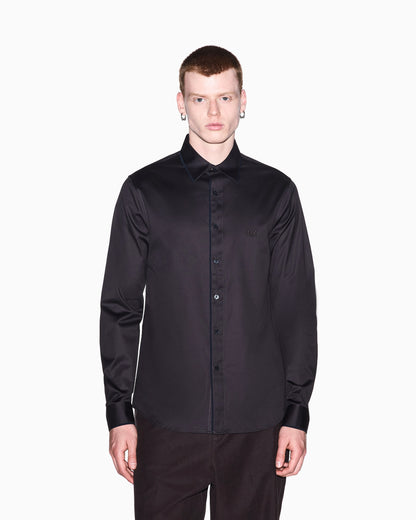 Shirt slim fit in stretch cotton dobby