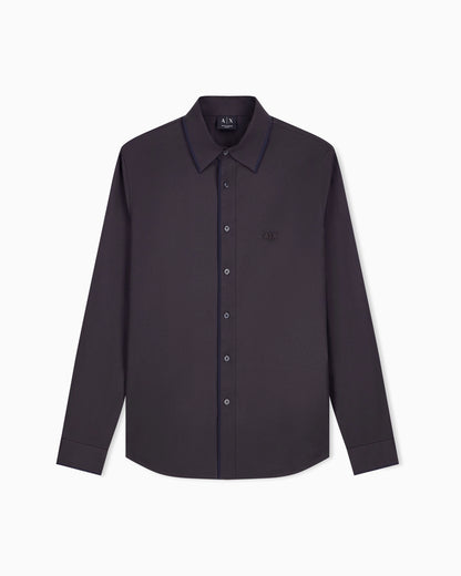 Shirt slim fit in stretch cotton dobby