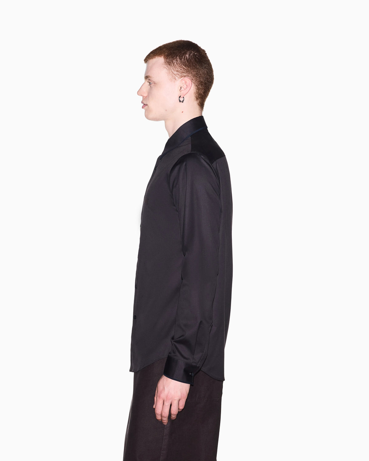 Shirt slim fit in stretch cotton dobby