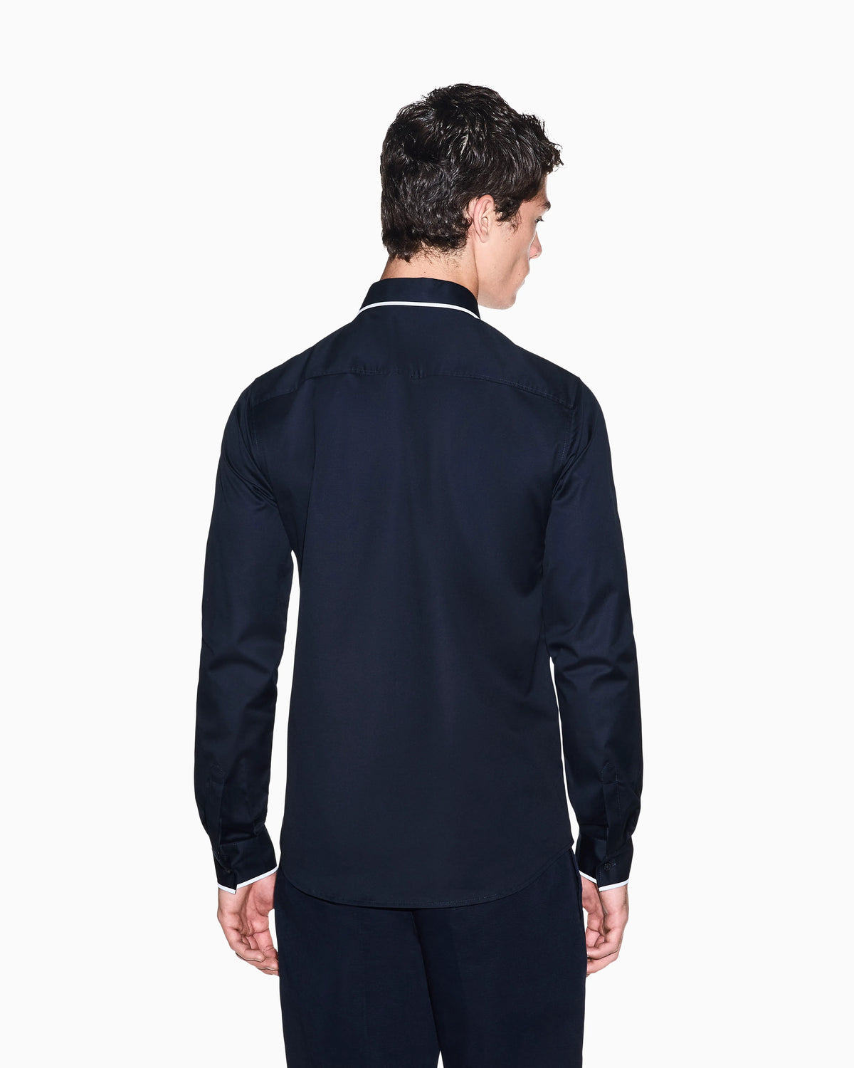 Shirt slim fit in stretch cotton dobby