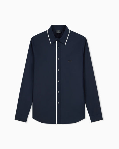 Shirt slim fit in stretch cotton dobby