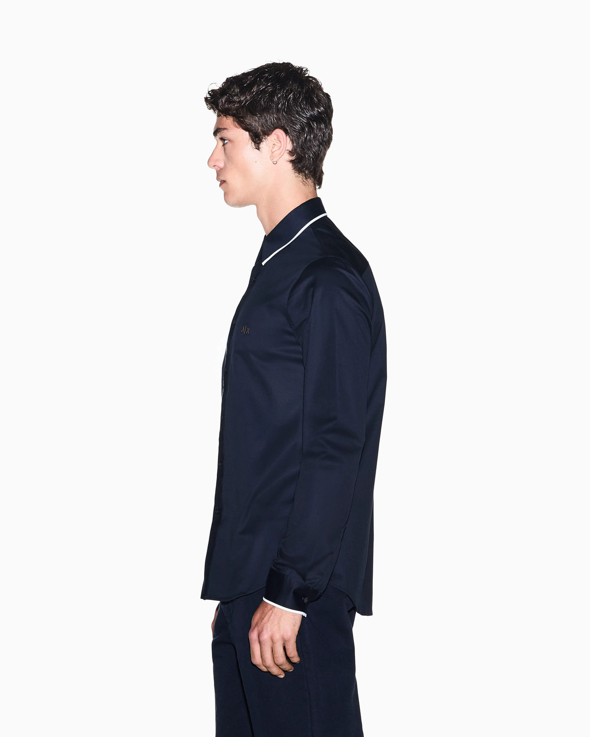 Shirt slim fit in stretch cotton dobby