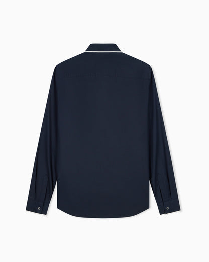 Shirt slim fit in stretch cotton dobby