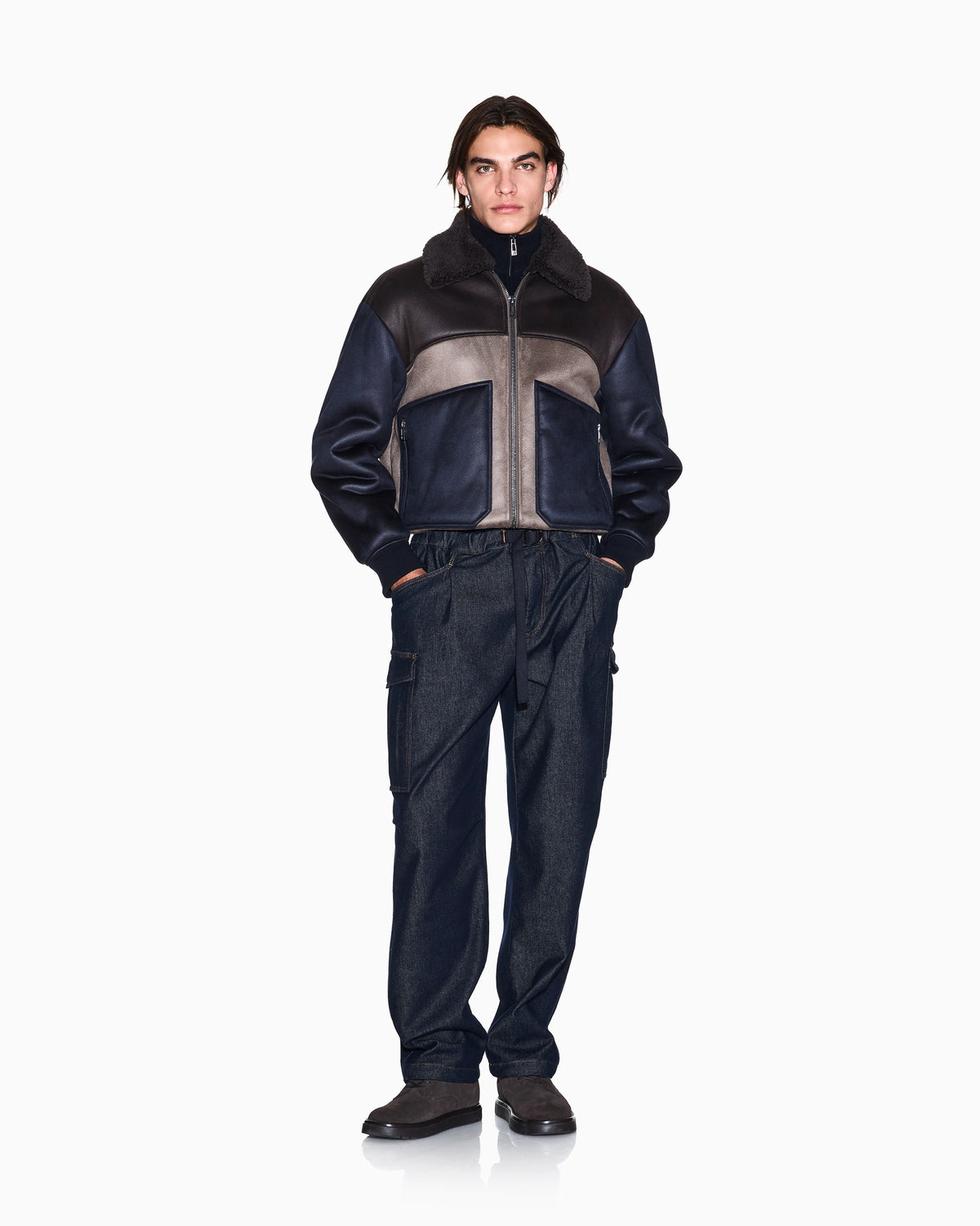 blouson jacket with stretch fabric