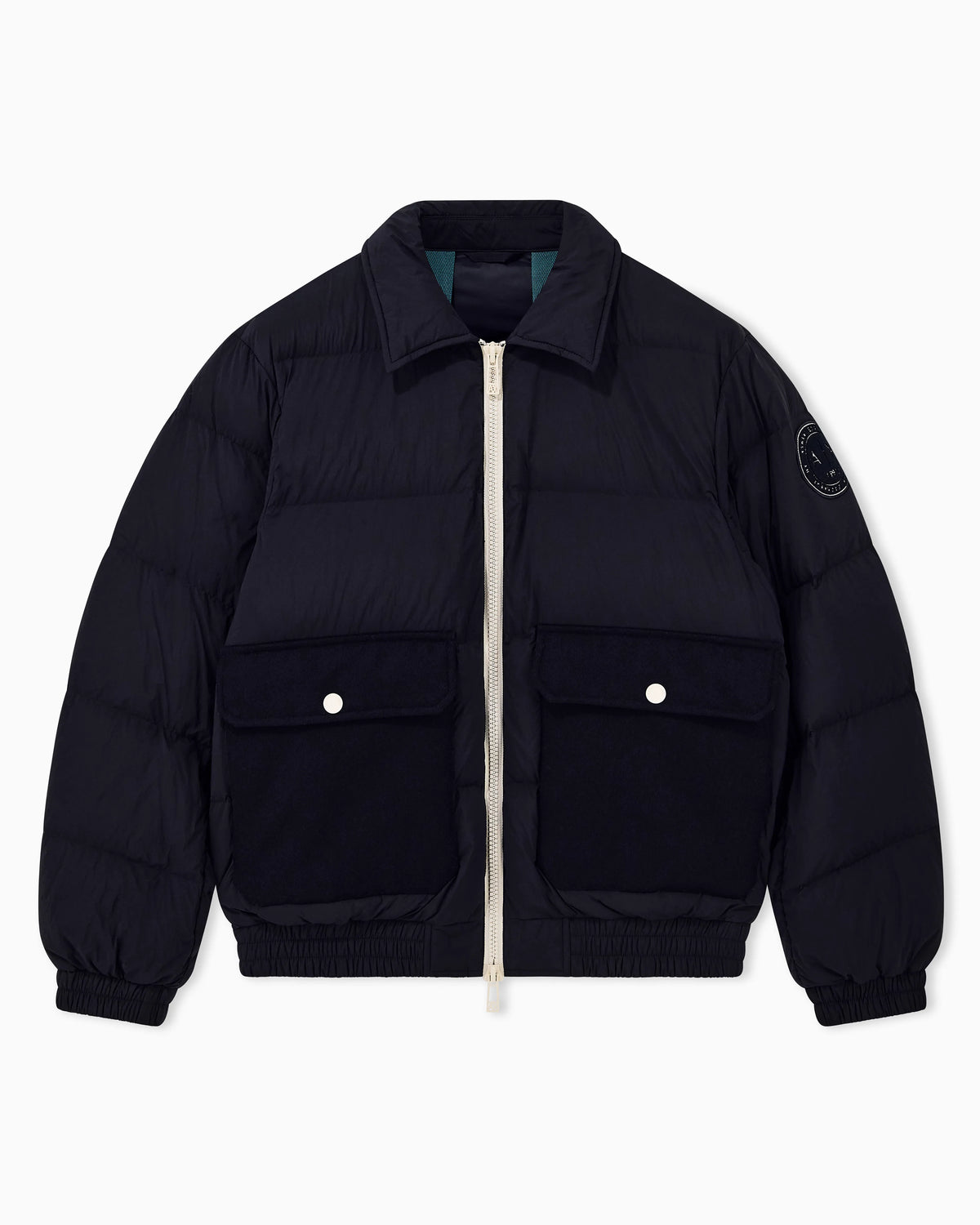 down jacket nylon with virgin wool blend