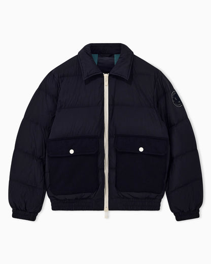 down jacket nylon with virgin wool blend