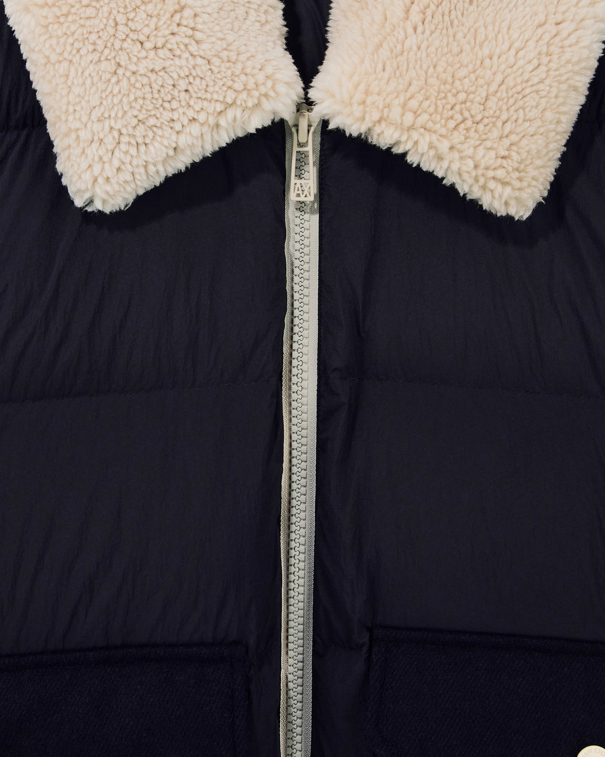 down jacket nylon with virgin wool blend