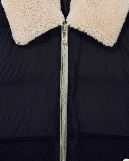down jacket nylon with virgin wool blend