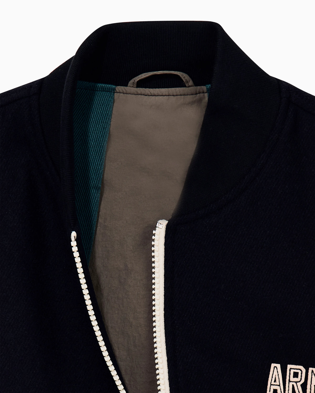 Regular fit blouson jacket in virgin wool blend