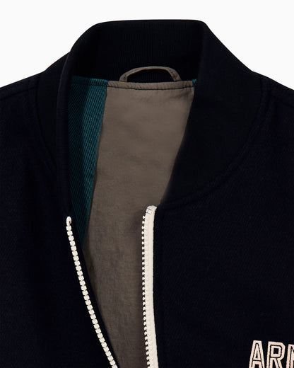Regular fit blouson jacket in virgin wool blend