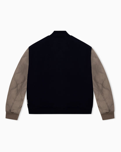 Regular fit blouson jacket in virgin wool blend