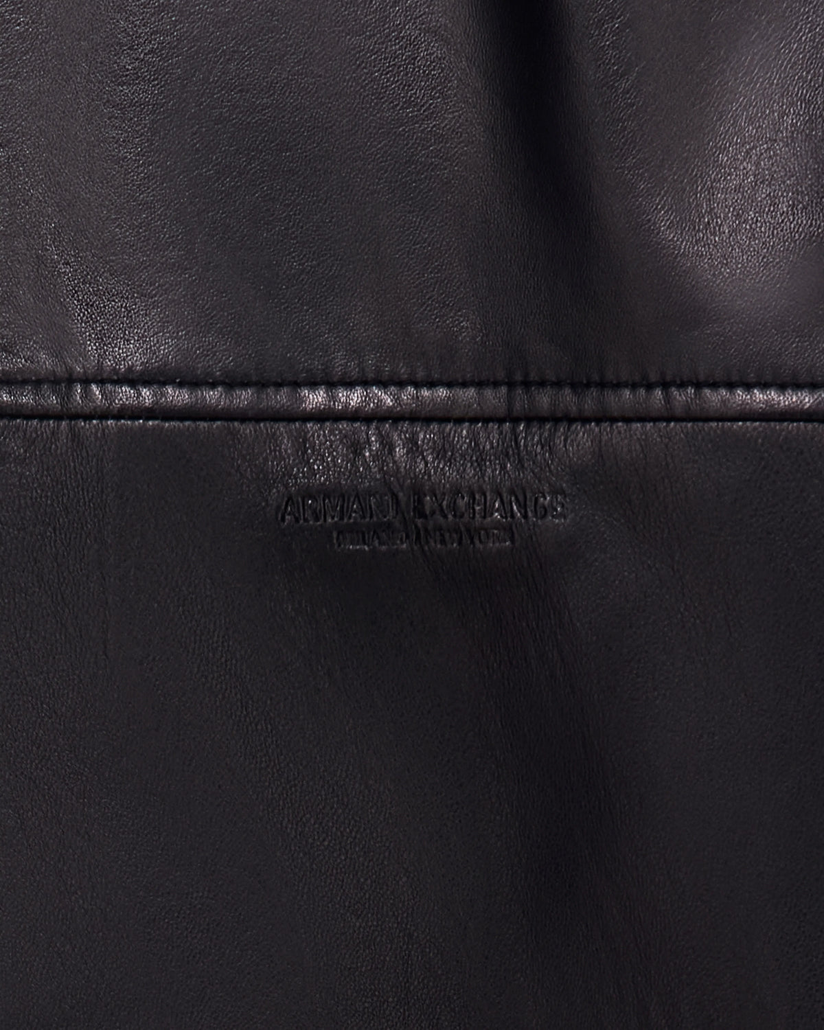 Regular fit blouson jacket in leather with rib details