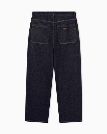Oversized denim trousers in stretch cotton