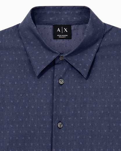 regular fit shirt in cotton jacquard
