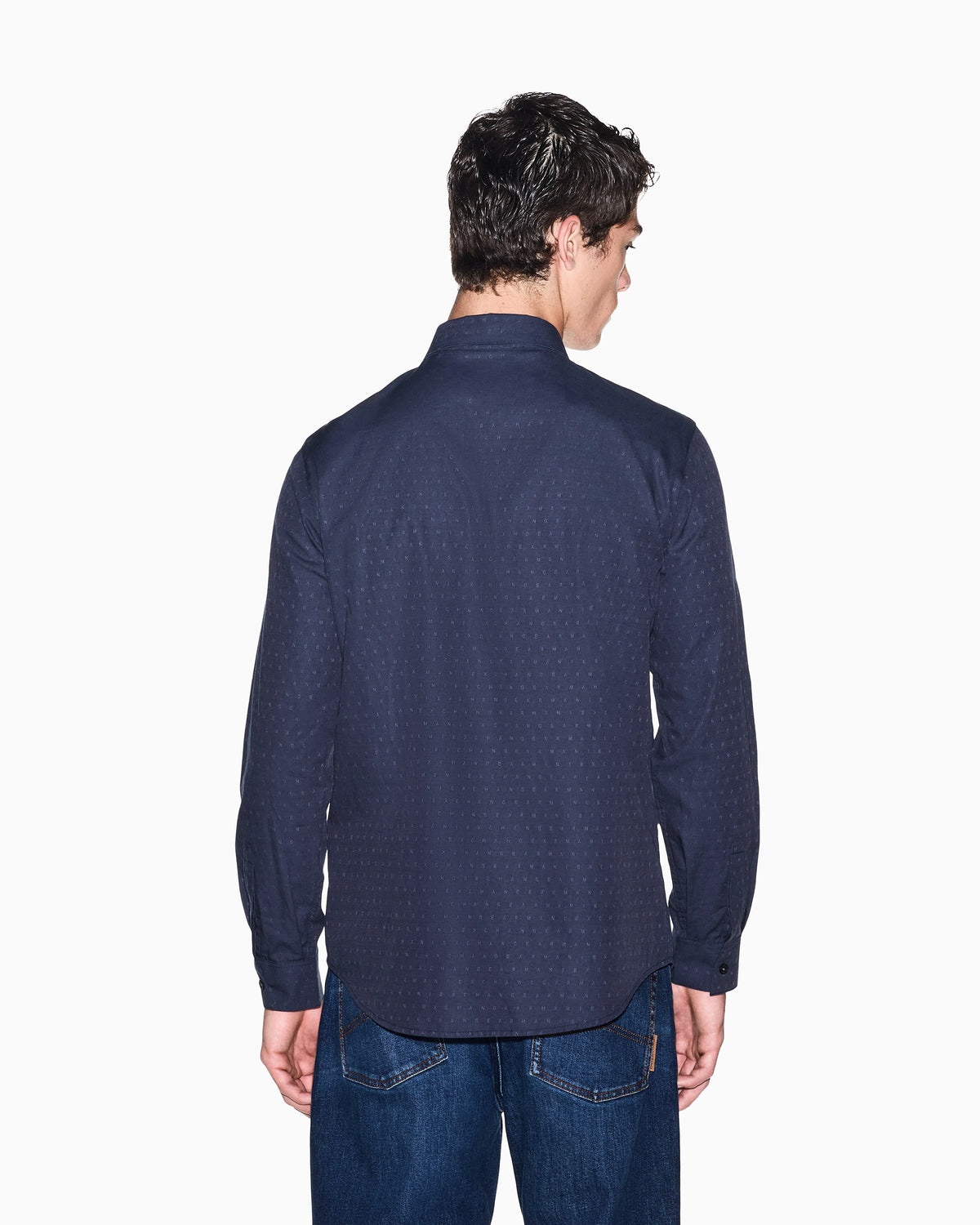 regular fit shirt in cotton jacquard