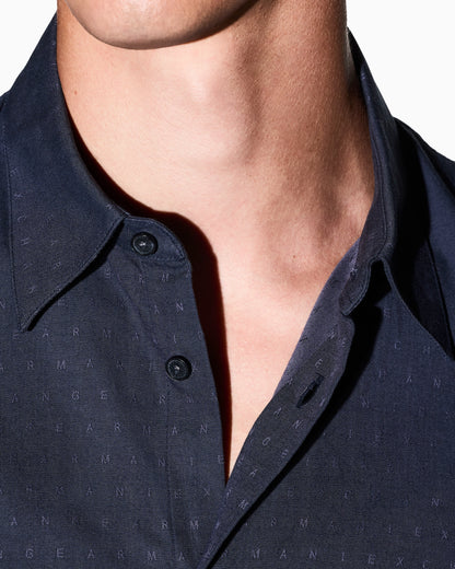 regular fit shirt in cotton jacquard