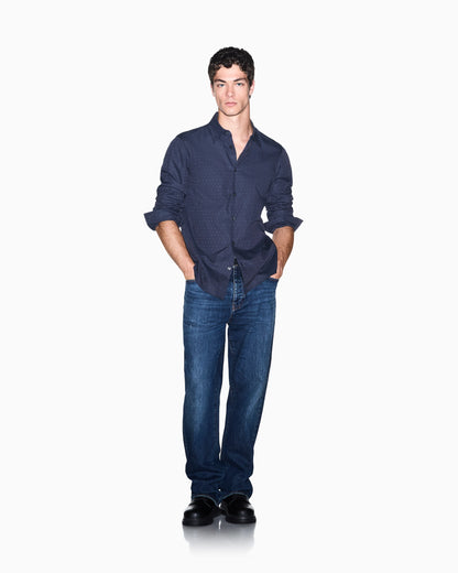 regular fit shirt in cotton jacquard