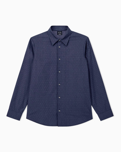 regular fit shirt in cotton jacquard