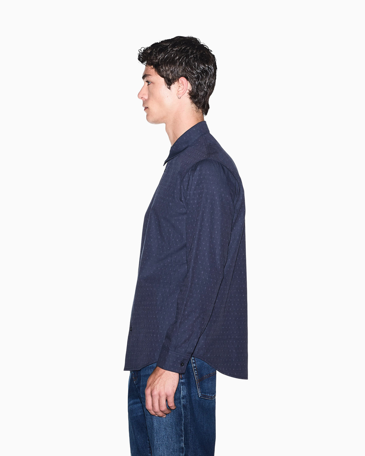 regular fit shirt in cotton jacquard