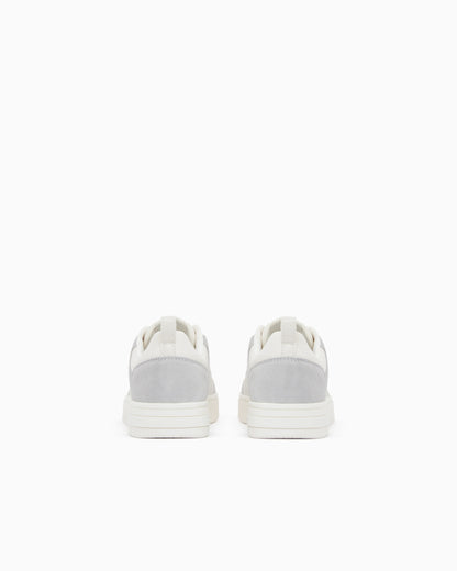 Sneakers in suede with all-over logo and rubber sole
