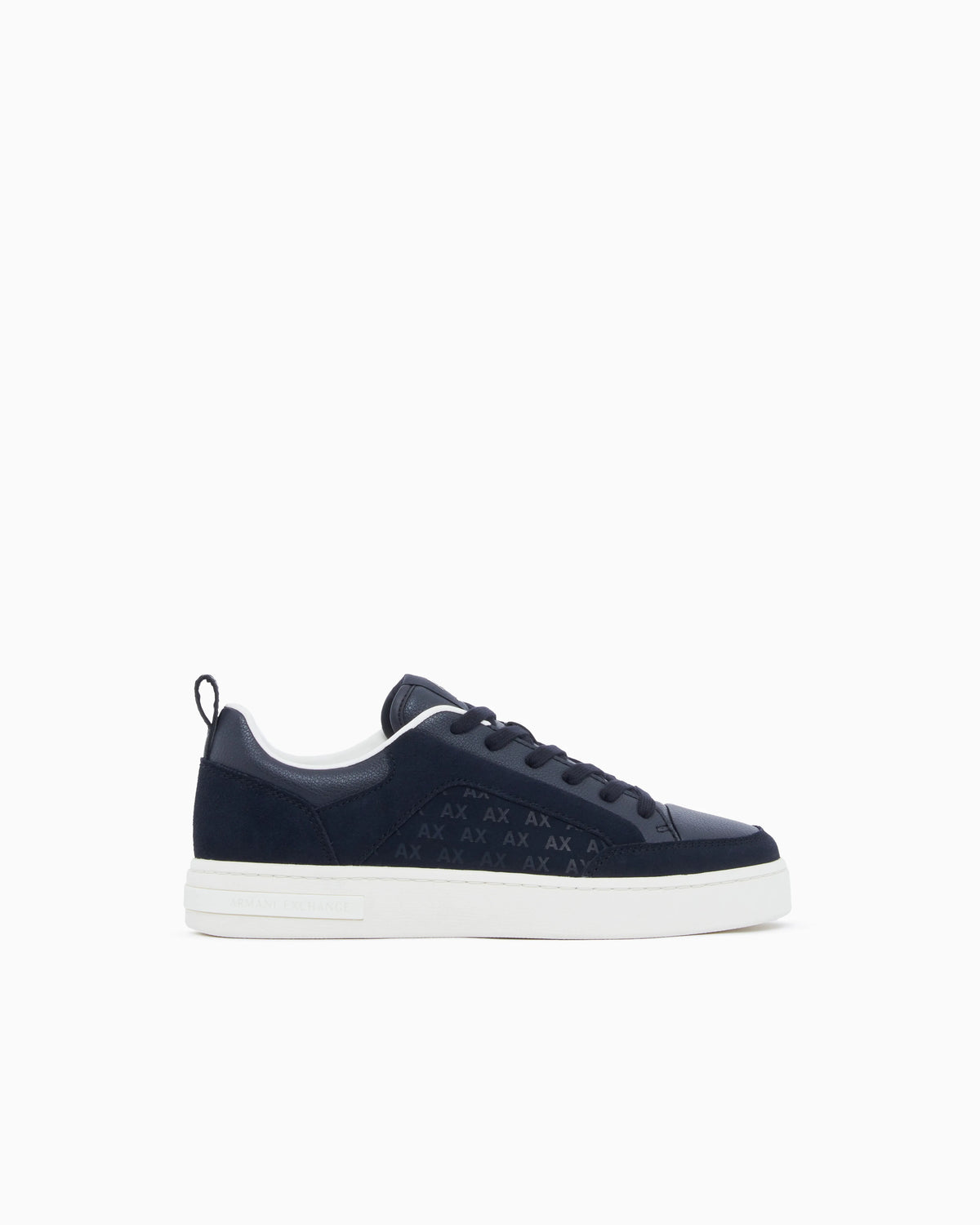 Sneakers in suede with all-over logo and rubber sole