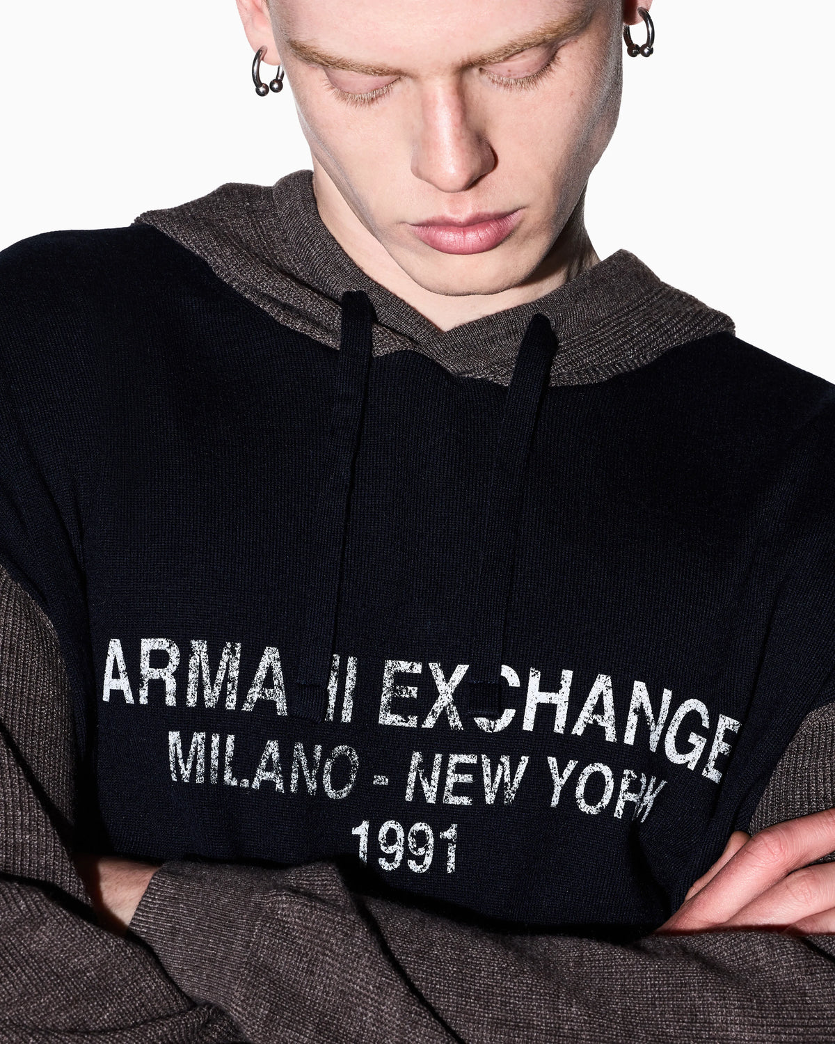 regular fit pullover in virgin wool and acrylic blend