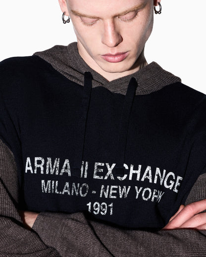 regular fit pullover in virgin wool and acrylic blend
