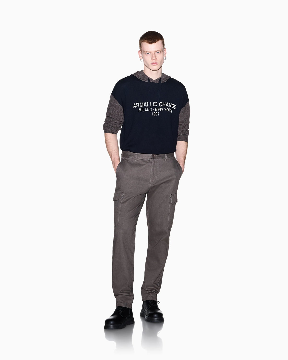 regular fit pullover in virgin wool and acrylic blend