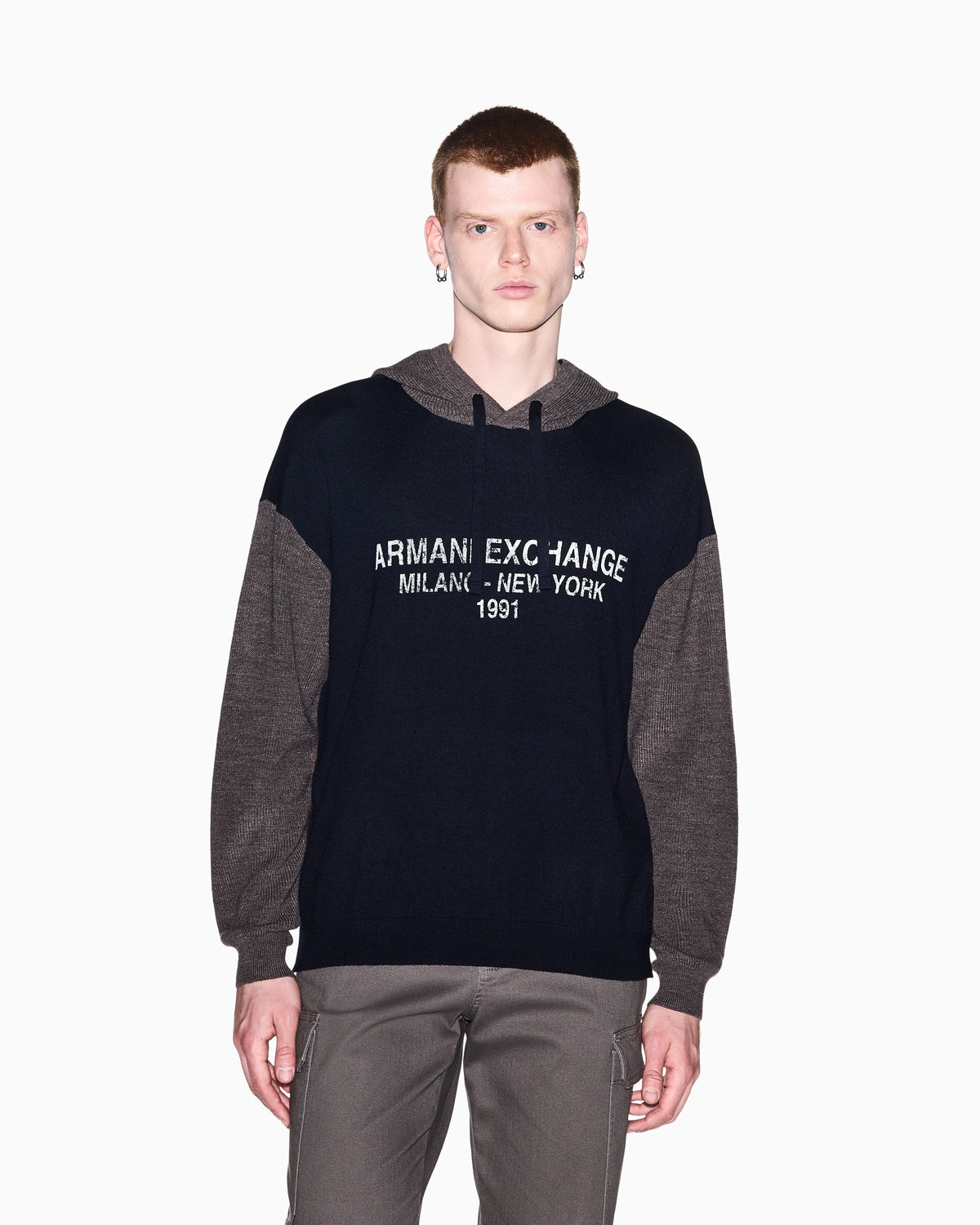 regular fit pullover in virgin wool and acrylic blend