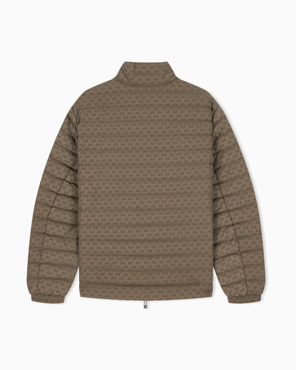down jacket in all-over flocked nylon