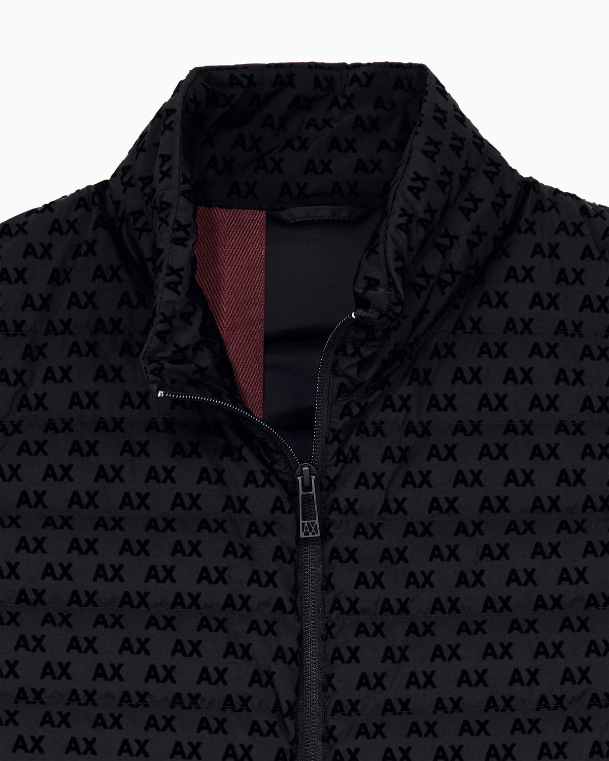 down jacket in flocked nylon