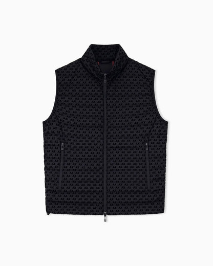 down jacket in flocked nylon