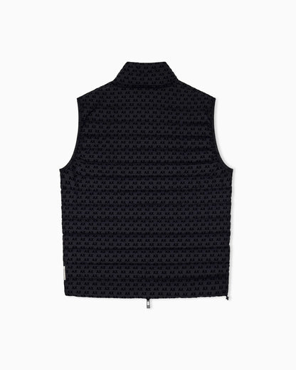 down jacket in flocked nylon