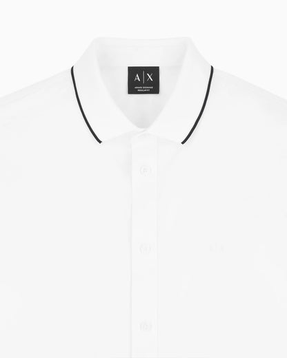 regular fit shirt in cotton poplin with rib details