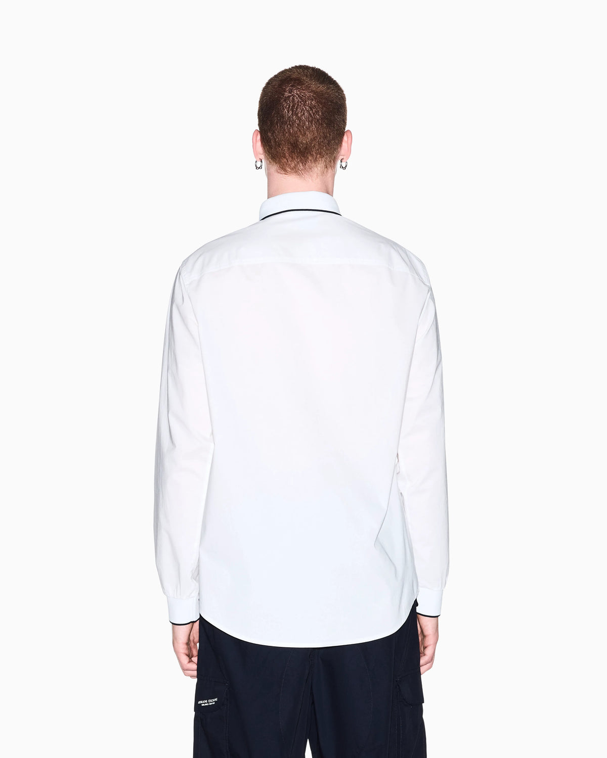regular fit shirt in cotton poplin with rib details