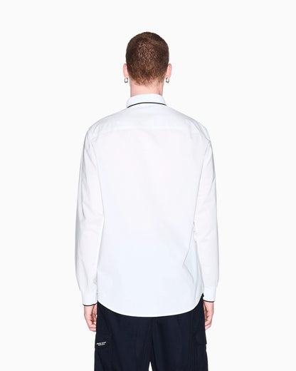 regular fit shirt in cotton poplin with rib details
