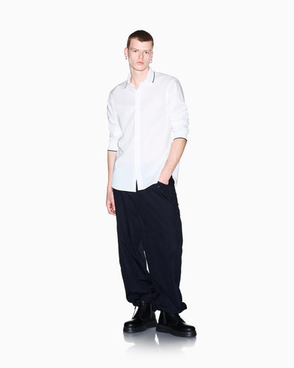 regular fit shirt in cotton poplin with rib details