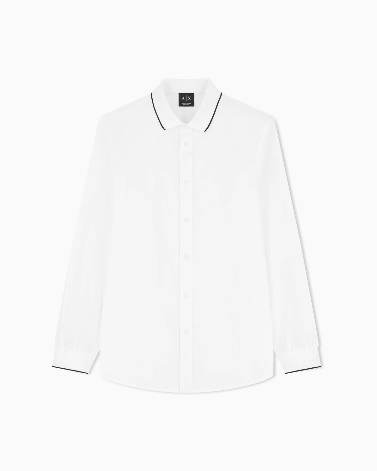 regular fit shirt in cotton poplin with rib details