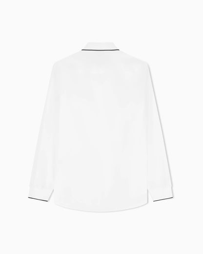 regular fit shirt in cotton poplin with rib details