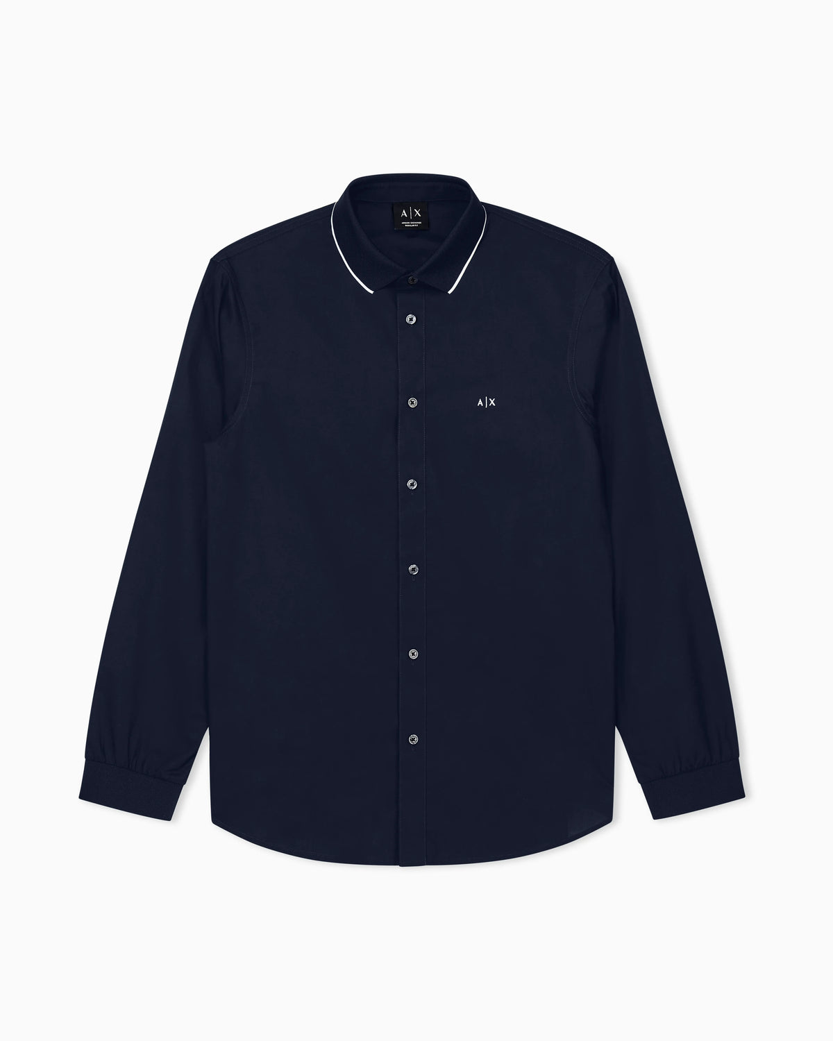 regular fit shirt in cotton poplin with rib details
