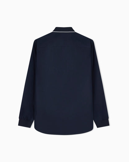 regular fit shirt in cotton poplin with rib details