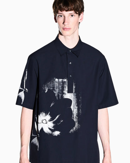 oversized shirt in yarn-dyed cotton with cotton lining