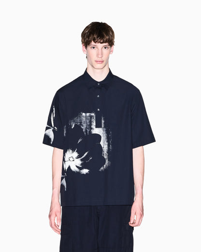 oversized shirt in yarn-dyed cotton with cotton lining