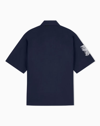 oversized shirt in yarn-dyed cotton with cotton lining