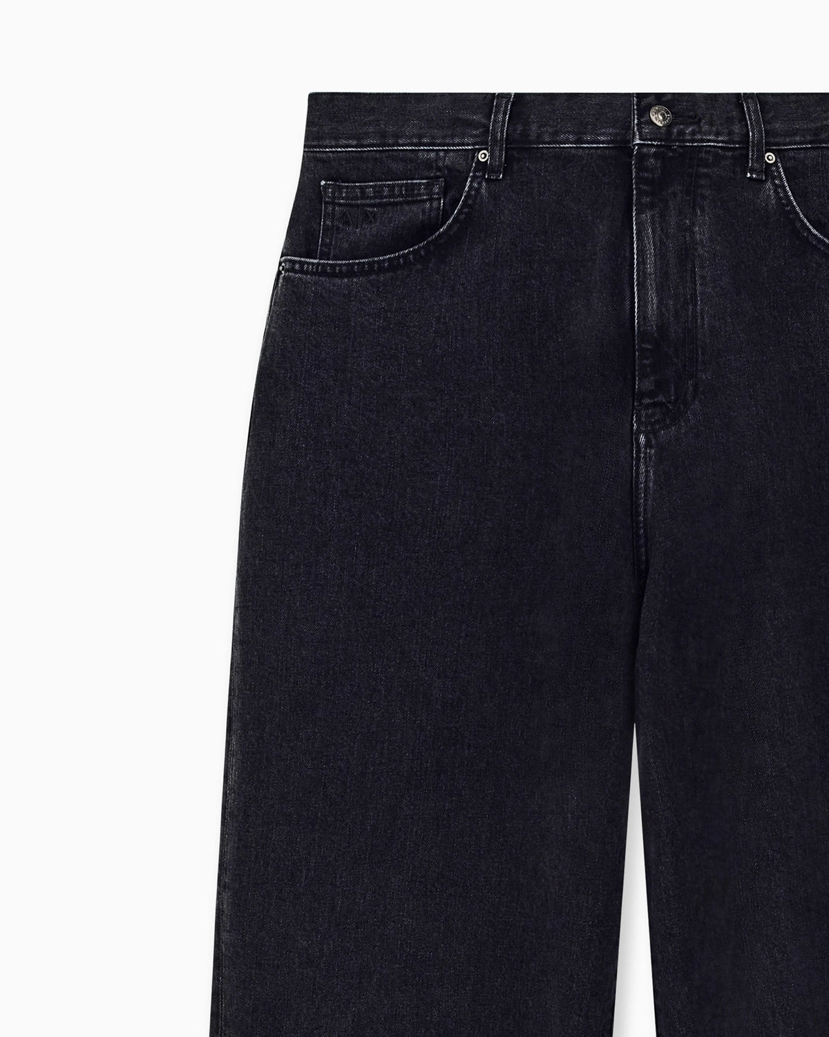 Loose fit five-pocket pants in stretch cotton denim