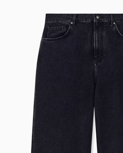 Loose fit five-pocket pants in stretch cotton denim